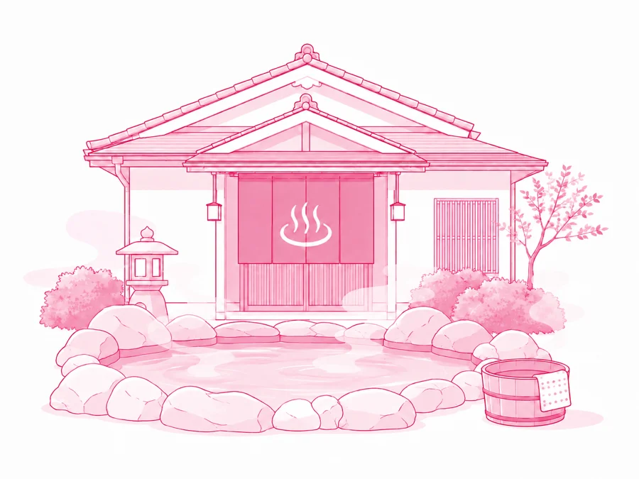 温浴施設のイラスト